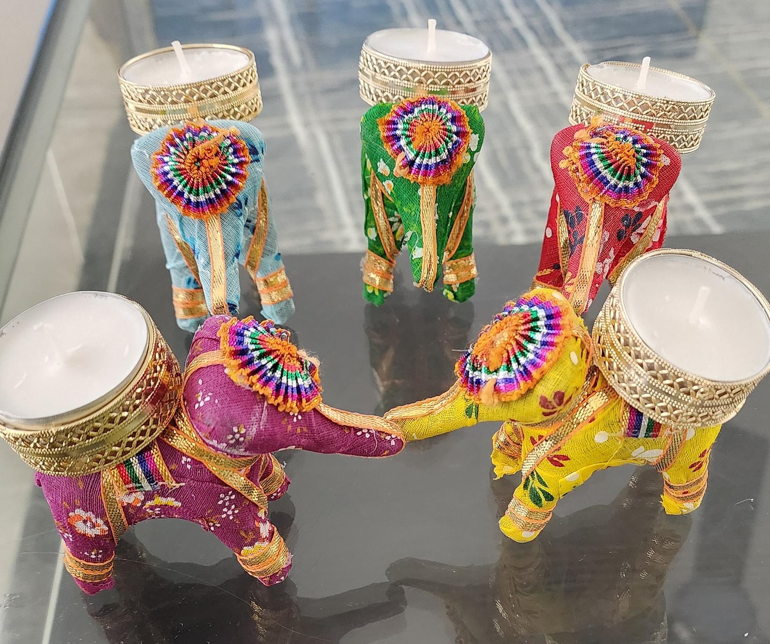 Handmade Elephant Tea Light Candle Holder - Diwali Decor Indian Wedding ...