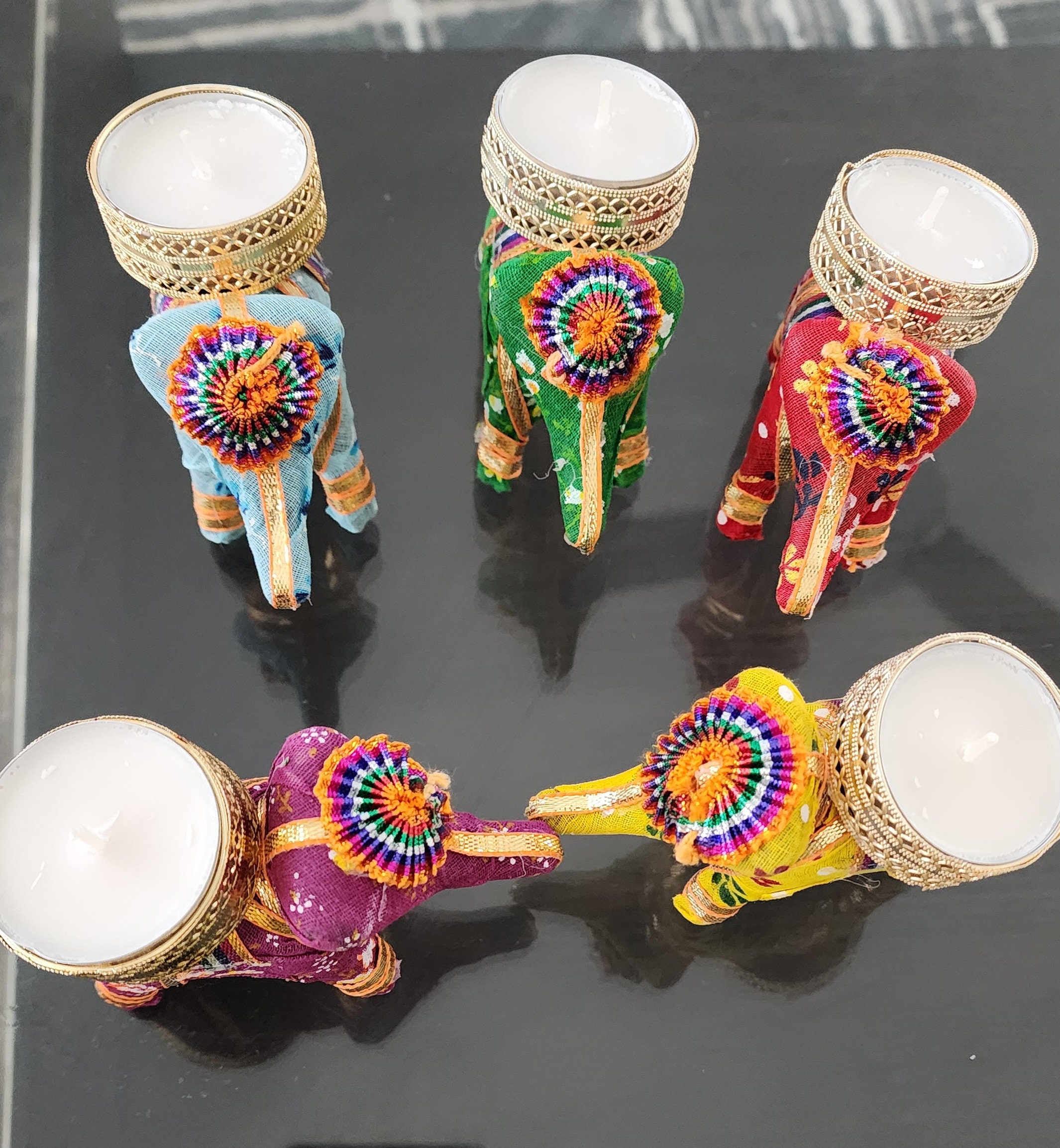 Handmade Elephant Tea Light Candle Holder - Diwali Decor Indian Wedding ...