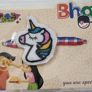 Handmade Kids Rakhi Set: Ribbon, Wood - Raksha Bandhan