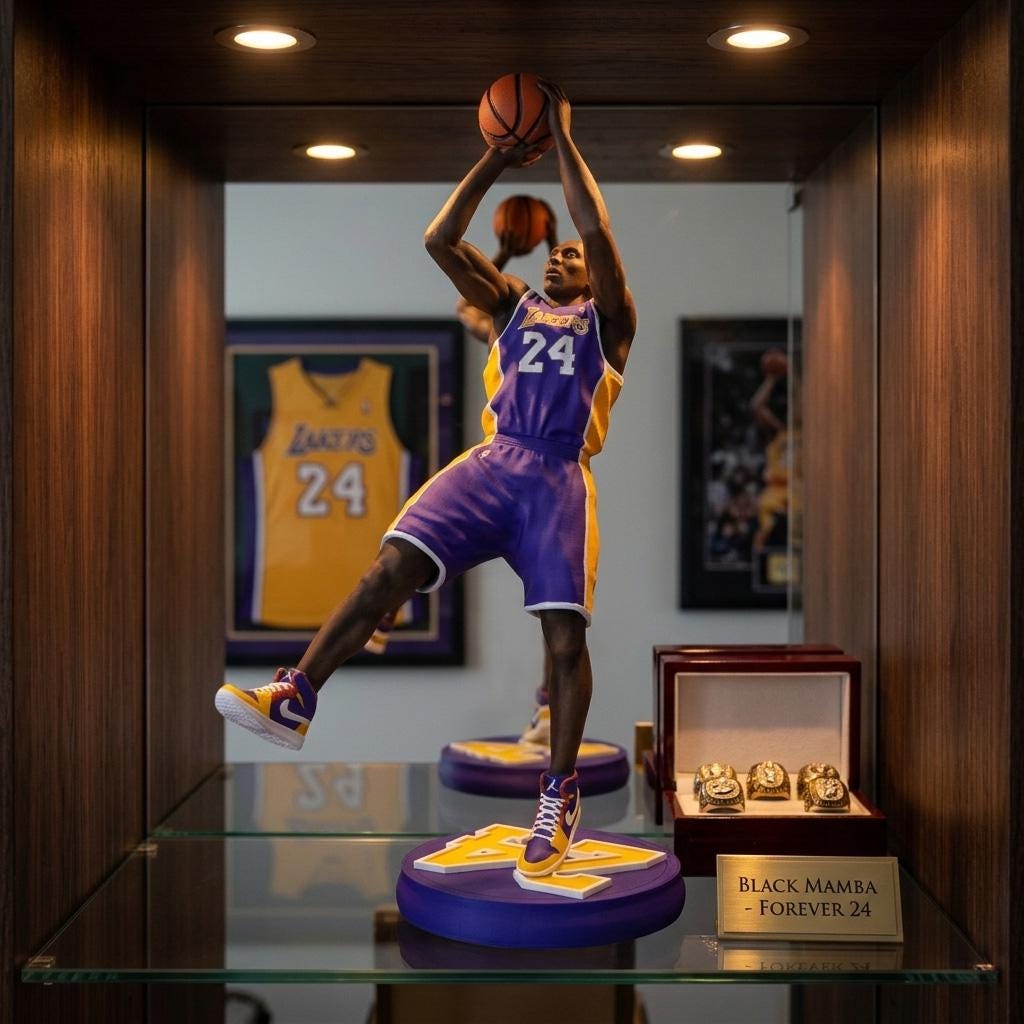 Kobe Bryant Black Mamba Figure | LA Lakers Sports Desk Decor - Etsy