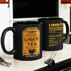Liber-Tea Helldivers 2 Mug Morning Cup Of Liber-Tea Black Mug 11oz, 15oz image 1