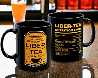 Liber-Tea Mug Helldivers 2 Morning Cup of Liber-Tea | Tasse noire (11 oz, 15 oz)