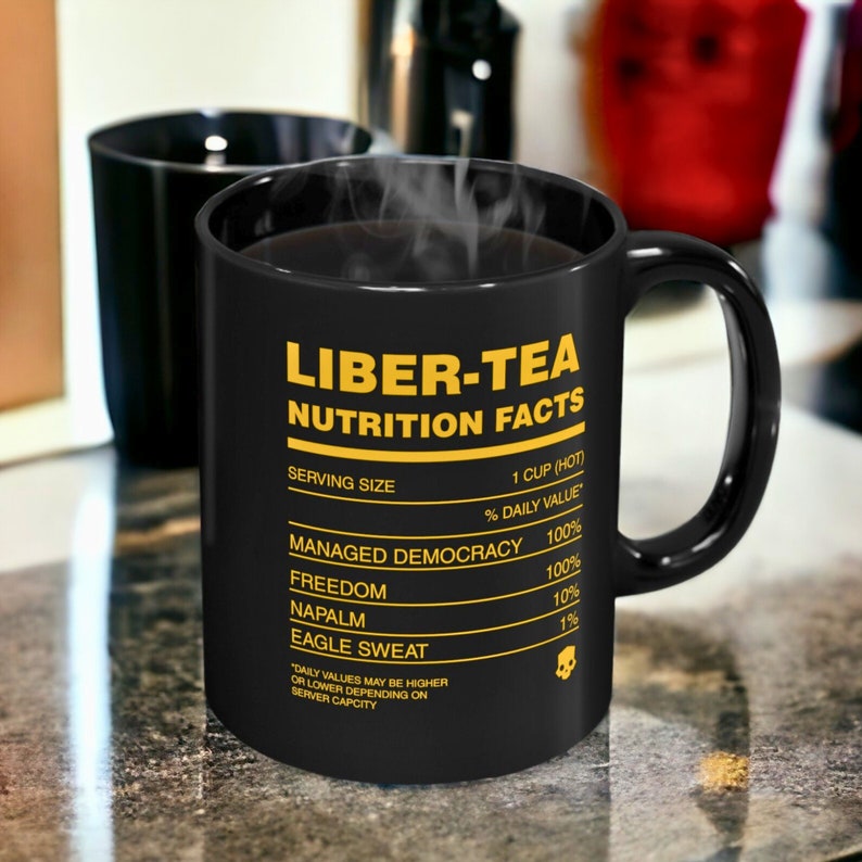 Liber-Tea Helldivers 2 Mug Morning Cup Of Liber-Tea Black Mug 11oz, 15oz image 6