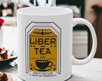 Liber Tea Helldivers 2 mug, helldivers mug, hell divers mug, helldivers 2, helldivers coffee cup, helldivers gift, fathers day gift
