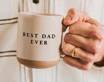 Meilleure tasse de 14 oz pour papa, tasse à café pour la fête des pères, tasse à café en grès, cadeau pour papa, tasse à café lavable au lave-vaisselle pour les nouveaux papas