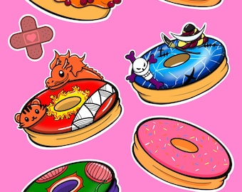 Anime inspired Donut Box Sticker Sheet