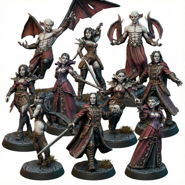 Vampire Court Miniatures | Resin 3D Printed DnD TTRPG Fantasy Pathfinder 32mm | Galaad Miniatures