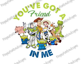 Toy Story "Hai un amico in me" - Download immediato - Design PNG - Woody / Buzz Lightyear