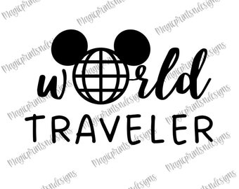 Epcot World Traveler SVG, Epcot SVG, World Traveler Epcot Countries, Theme Park Clipart, Around The World, Epcot Ball, Epcot Ball with Ears