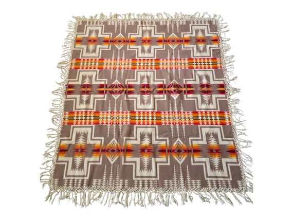 Vintage 1920's Harding Beaver State Pendleton Blanket With Fringe