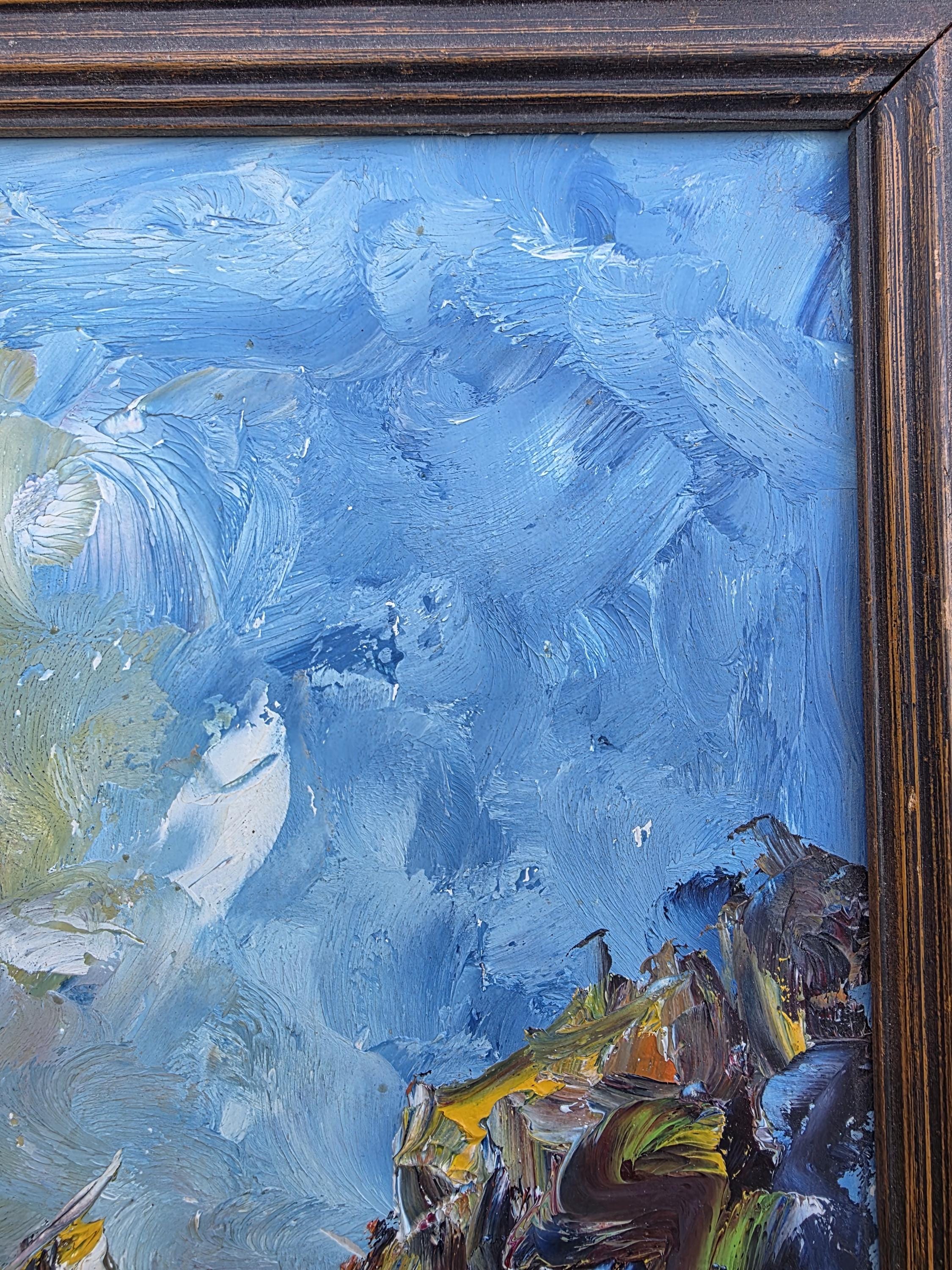 海外アーティスト 油絵 ハイチのアーティスト、ラウル・ヴィアールのサイン入りヴィンテージ