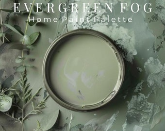 Sherwin-Williams Evergreen Fog  Home Paint Color Palette Guide (Digital Download) | DIY Home Interior Design & Improvement Tips