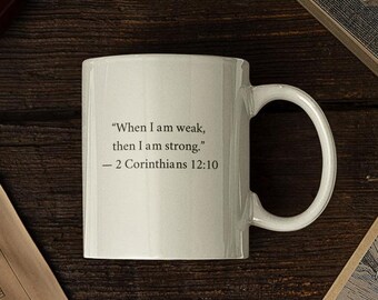 Christian Gift Mug, Vintage Style Biblical Verse, 2 Corinthians