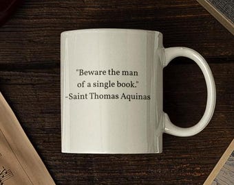 Saint Thomas Aquinas Quote Mug, Vintage Theological Gift