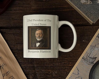 Benjamin Harrison Portrait Coffee Mug: US President Gift