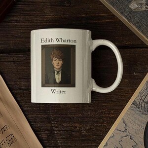 Edith Wharton Portrait Coffee Mug - Literary Gift for Writers