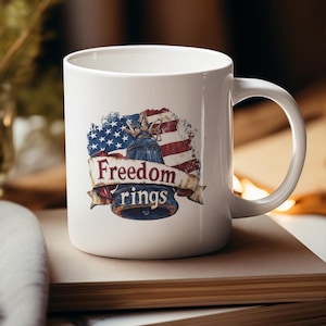 Patriotic Coffee Mug: American Flag, Independence Day Gift