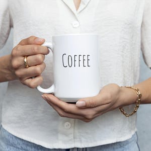 Coffee Mug | Rustic Style Coffee Mug with Coffee Print | Perfect Gift for Coffee Lovers & Home Decor