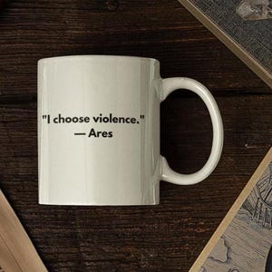 Ares Mythology Ceramic Mug, History Buff Gift, Ancient Quote Coffee Cup, Vintage Style Drinkware, Greek God Tea Mug, 11oz 15oz