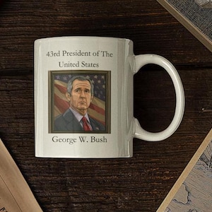 George W Bush Portrait Coffee Mug: Political History Gift