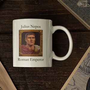 Julius Nepos Mug: Historical Roman Emperor Portrait Coffee Cup