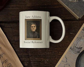 Jane Addams Portrait Mug: Vintage Social Reformer Gift