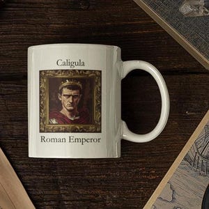 Caligula Roman Emperor Portrait Mug: Historical Coffee Cup (11oz 15oz)