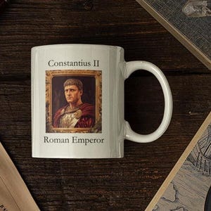 Emperor Constantius II Portrait Mug: Historical Coffee Cup