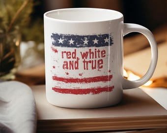 Patriotic Coffee Mug: 4th of July American Flag Ceramic Mug