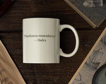Taza con cita de Hades: regalo de mitología antigua, estilo vintage