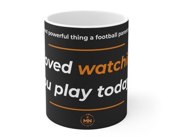 Tasse parents football — J'ai adoré te regarder jouer aujourd'hui — Cadeau football pour papa — Cadeau football pour jeunes — Football de base