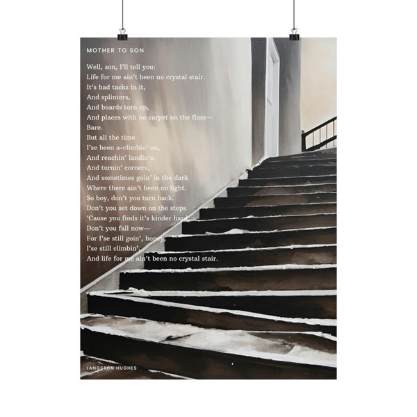 Langston Hughes - Mother to Son - Poem Poster