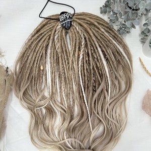 Dreadlocks textured dreads Braids Soft dreads Scandinavian crochet dreads Synthetic hair Natural Look Blond hair lose wave beach wave