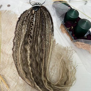 Mini Set 10 DE Dreadlocks Mix Synthetic Dreads Natural Look Soft Textured Scandinavian Braids Perfect gift for her handmade dreads Brown
