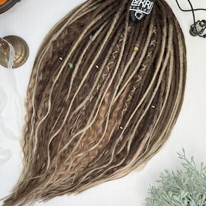 Dreads extensions Dark Brown, Natural look synthetic crochet dreads braids hair extensions curls, Boho dreadlocks DE Textured Dreadlocks