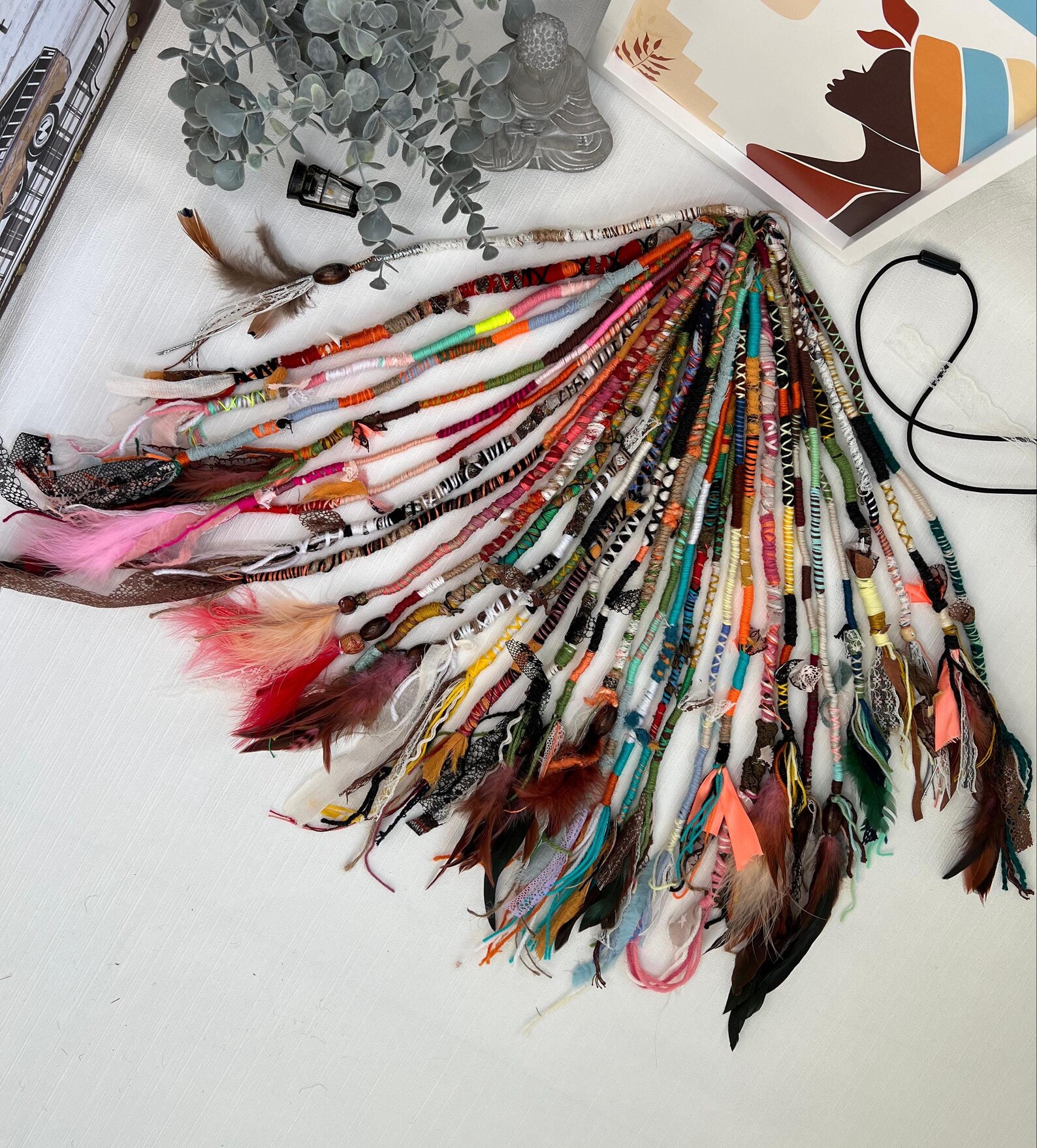 Rastas, Handmade Beaded Feather Braiders, Boho Hair Accessory, Bohemian ...