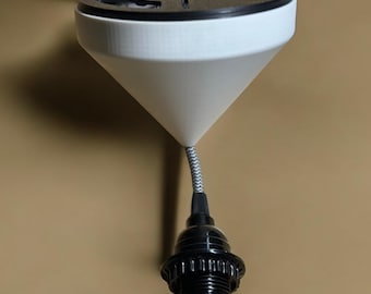 Lámpara colgante de techo impresa en 3D: Luminaria moderna, montaje de 4 pulgadas.