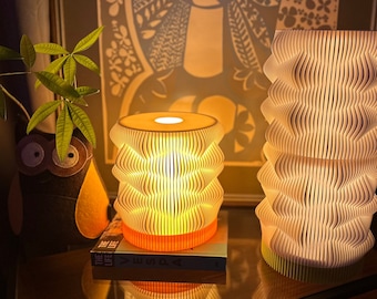 Lámpara de mesa Wasabi impresa en 3D: Lámpara moderna con bombilla Edison regulable.