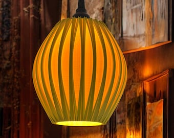 Lámpara colgante pequeña Palm, estilo candelabro, impresa en 3D, con bombilla Edison E26.