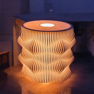 Sci Fi Wasabi ModLamp Table Lamp, Modern Table Lamp, Wavy Lamp, Unique Lamp, Modern Bedroom Lamp, Modern Sidetable Lamp, Modern Office Lamp, 3D Printed Modern Lamp, Wasabi Lamp, Wavy Bedroom Lamp, Unique Design Lamp