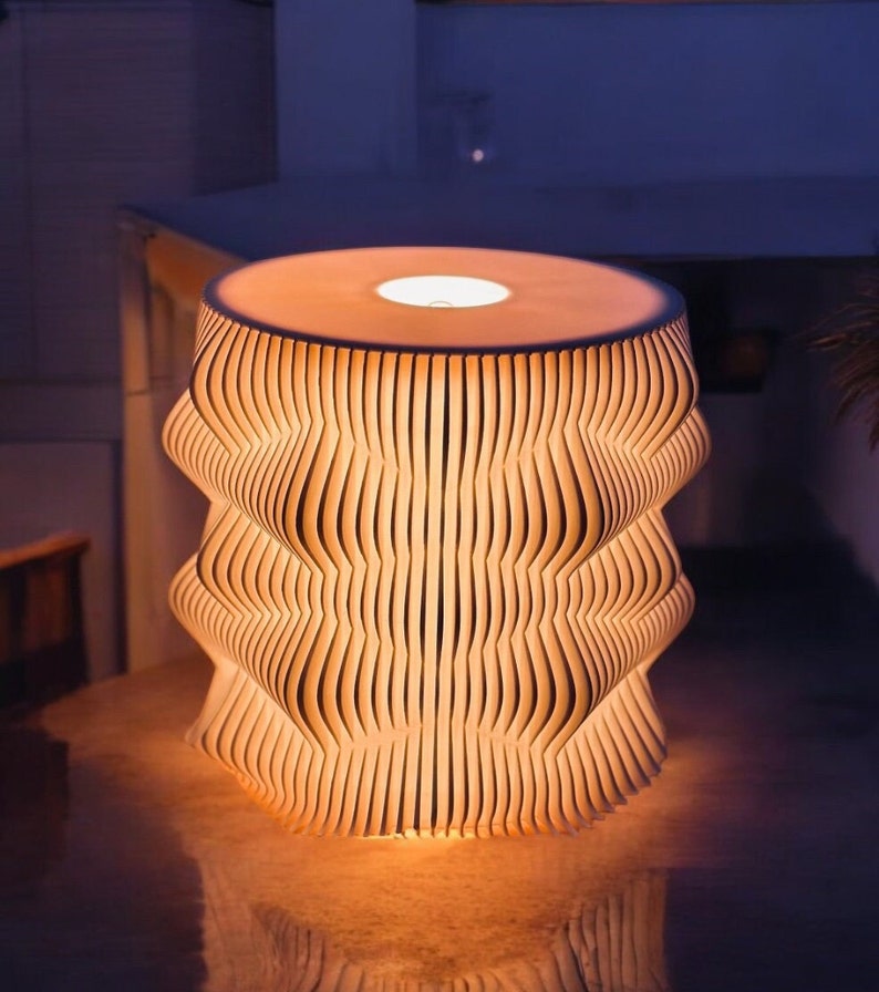 Sci Fi Wasabi ModLamp Table Lamp, Modern Table Lamp, Wavy Lamp, Unique Lamp, Modern Bedroom Lamp, Modern Sidetable Lamp, Modern Office Lamp, 3D Printed Modern Lamp, Wasabi Lamp, Wavy Bedroom Lamp, Unique Design Lamp