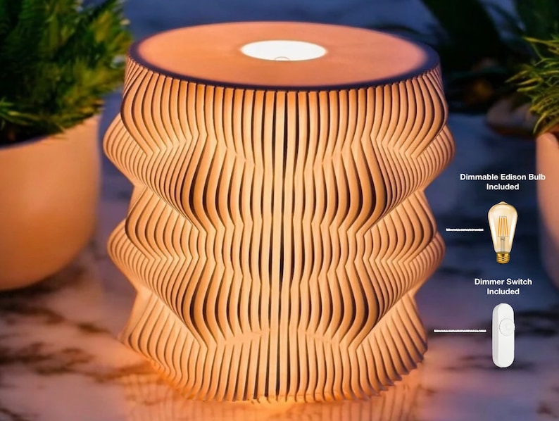 Sci Fi Wasabi ModLamp Table Lamp, Modern Table Lamp, Wavy Lamp, Unique Lamp, Modern Bedroom Lamp, Modern Sidetable Lamp, Modern Office Lamp, 3D Printed Modern Lamp, Wasabi Lamp, Wavy Bedroom Lamp, Unique Design Lamp