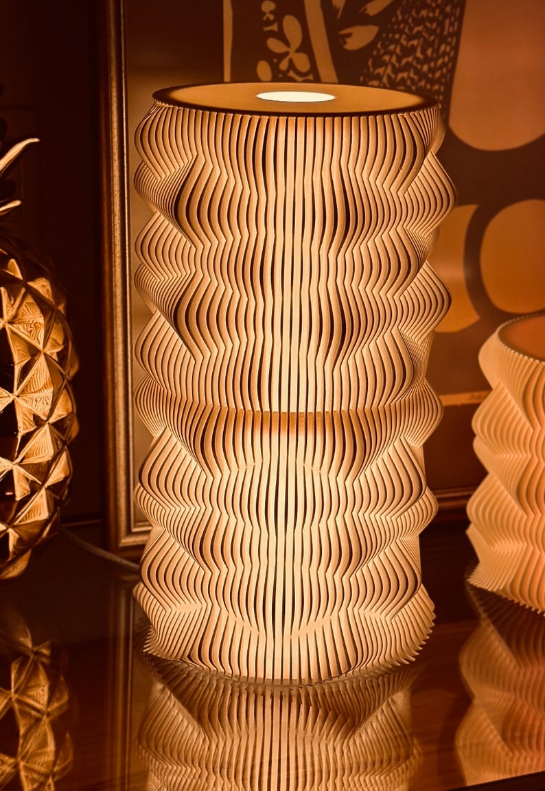 Sci Fi Wasabi ModLamp Table Lamp, Modern Table Lamp, Wavy Lamp, Unique Lamp, Modern Bedroom Lamp, Modern Sidetable Lamp, Modern Office Lamp, 3D Printed Modern Lamp, Wasabi Lamp, Wavy Bedroom Lamp, Unique Design Lamp