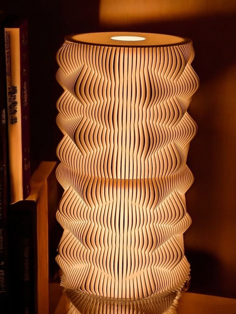 Sci Fi Wasabi ModLamp Table Lamp, Modern Table Lamp, Wavy Lamp, Unique Lamp, Modern Bedroom Lamp, Modern Sidetable Lamp, Modern Office Lamp, 3D Printed Modern Lamp, Wasabi Lamp, Wavy Bedroom Lamp, Unique Design Lamp