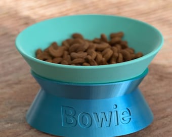 Comedero elevado grande para perros: Plato para mascotas Frenchie grabado a medida