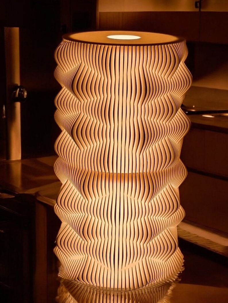 Sci Fi Wasabi ModLamp Table Lamp, Modern Table Lamp, Wavy Lamp, Unique Lamp, Modern Bedroom Lamp, Modern Sidetable Lamp, Modern Office Lamp, 3D Printed Modern Lamp, Wasabi Lamp, Wavy Bedroom Lamp, Unique Design Lamp