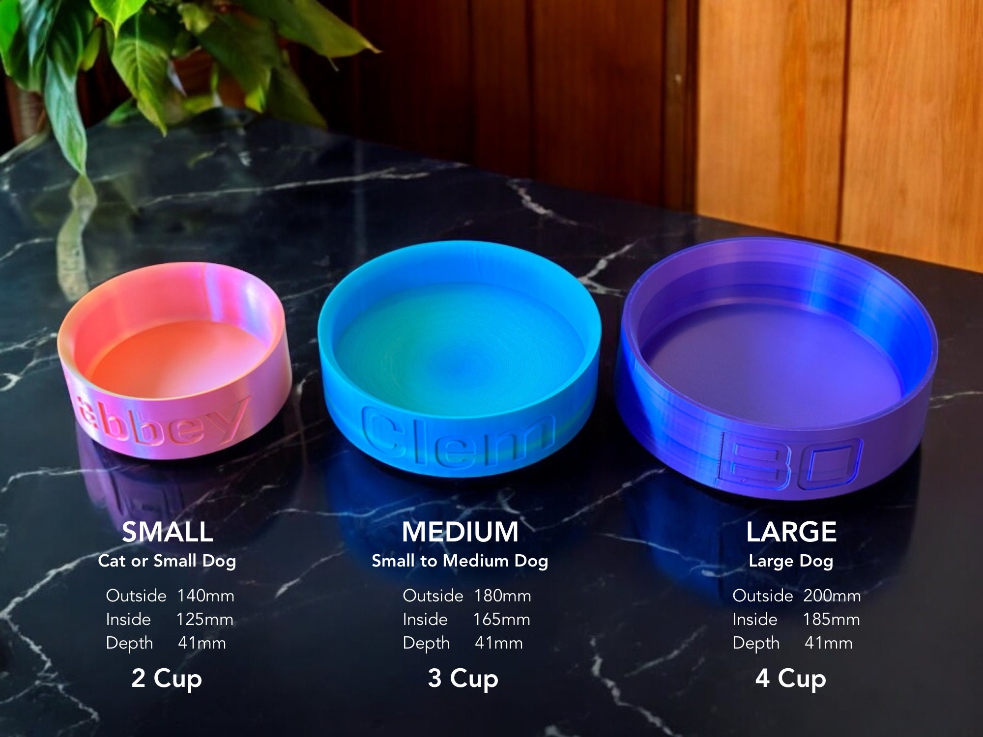 Custom 3D Printed Bowl Custom Dog Bowl, Cat Bowl, Custom Pet Bowl, Modern Pet Dish, Modern Pet Bowl, Pet Bowl Engraved, Colorful Pet Bowl
