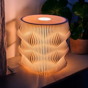 Sci Fi Wasabi ModLamp Table Lamp, Modern Table Lamp, Wavy Lamp, Unique Lamp, Modern Bedroom Lamp, Modern Sidetable Lamp, Modern Office Lamp, 3D Printed Modern Lamp, Wasabi Lamp, Wavy Bedroom Lamp, Unique Design Lamp