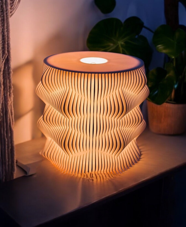 Sci Fi Wasabi ModLamp Table Lamp, Modern Table Lamp, Wavy Lamp, Unique Lamp, Modern Bedroom Lamp, Modern Sidetable Lamp, Modern Office Lamp, 3D Printed Modern Lamp, Wasabi Lamp, Wavy Bedroom Lamp, Unique Design Lamp