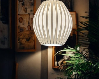 Lámpara colgante pequeña Palm, estilo candelabro, impresa en 3D, con bombilla Edison E26.